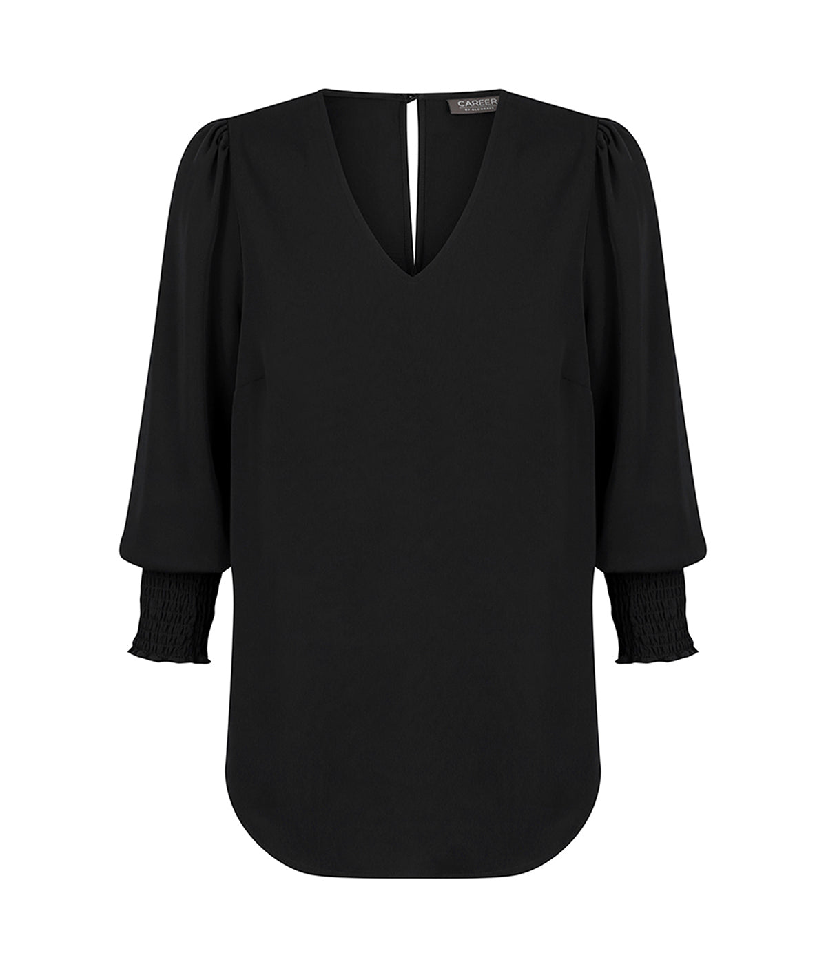Gloweave V Neck Shirred Cuff Top (1803WZ)