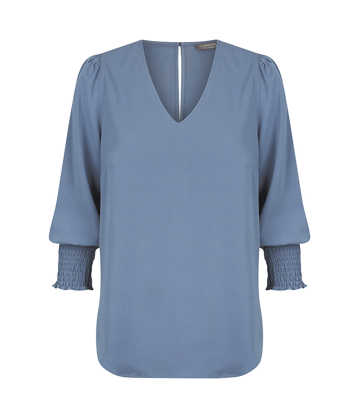 Gloweave V Neck Shirred Cuff Top (1803WZ)