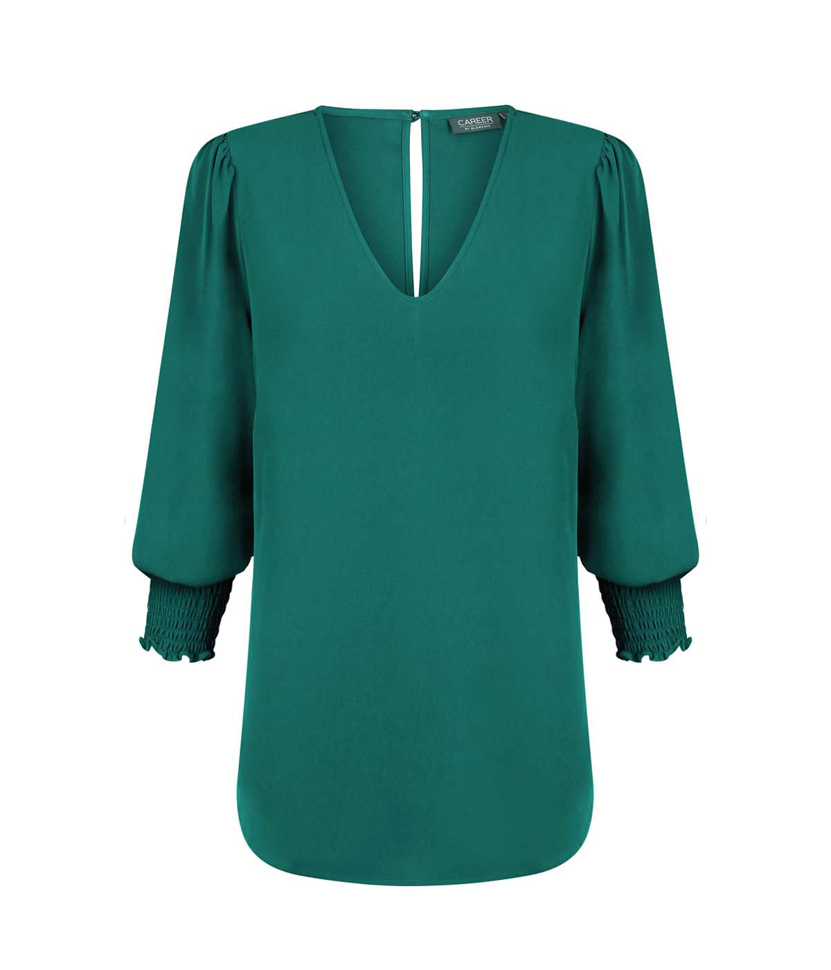 Gloweave V Neck Shirred Cuff Top (1803WZ)