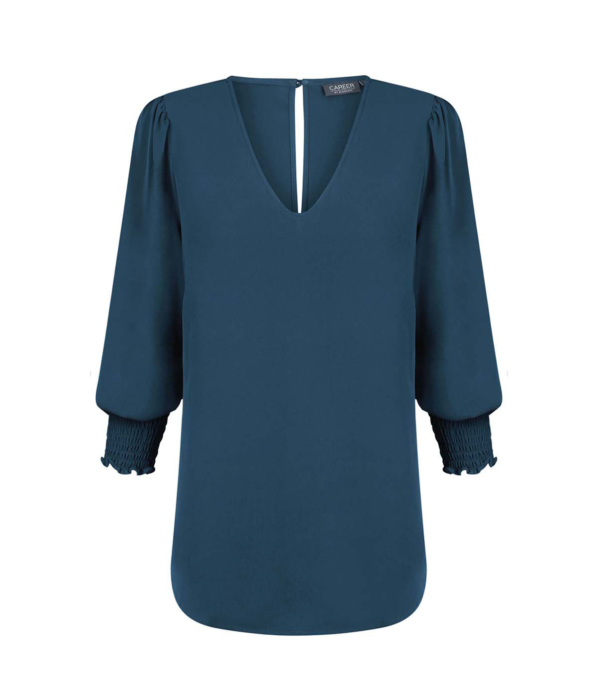 Gloweave V Neck Shirred Cuff Top (1803WZ)