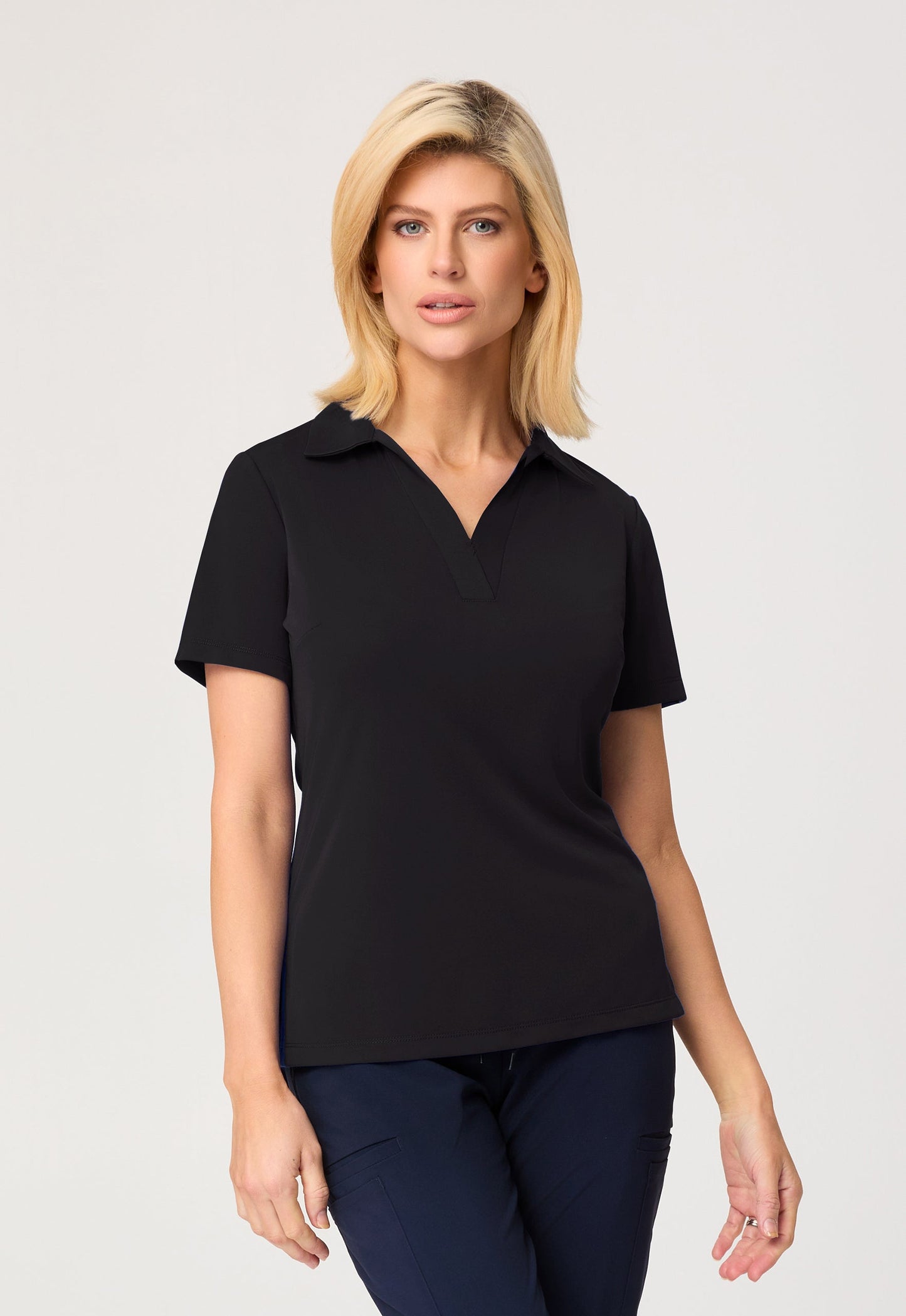 City Collection Ella S/Slv Detail Polo Top W/Side Splits(2274)