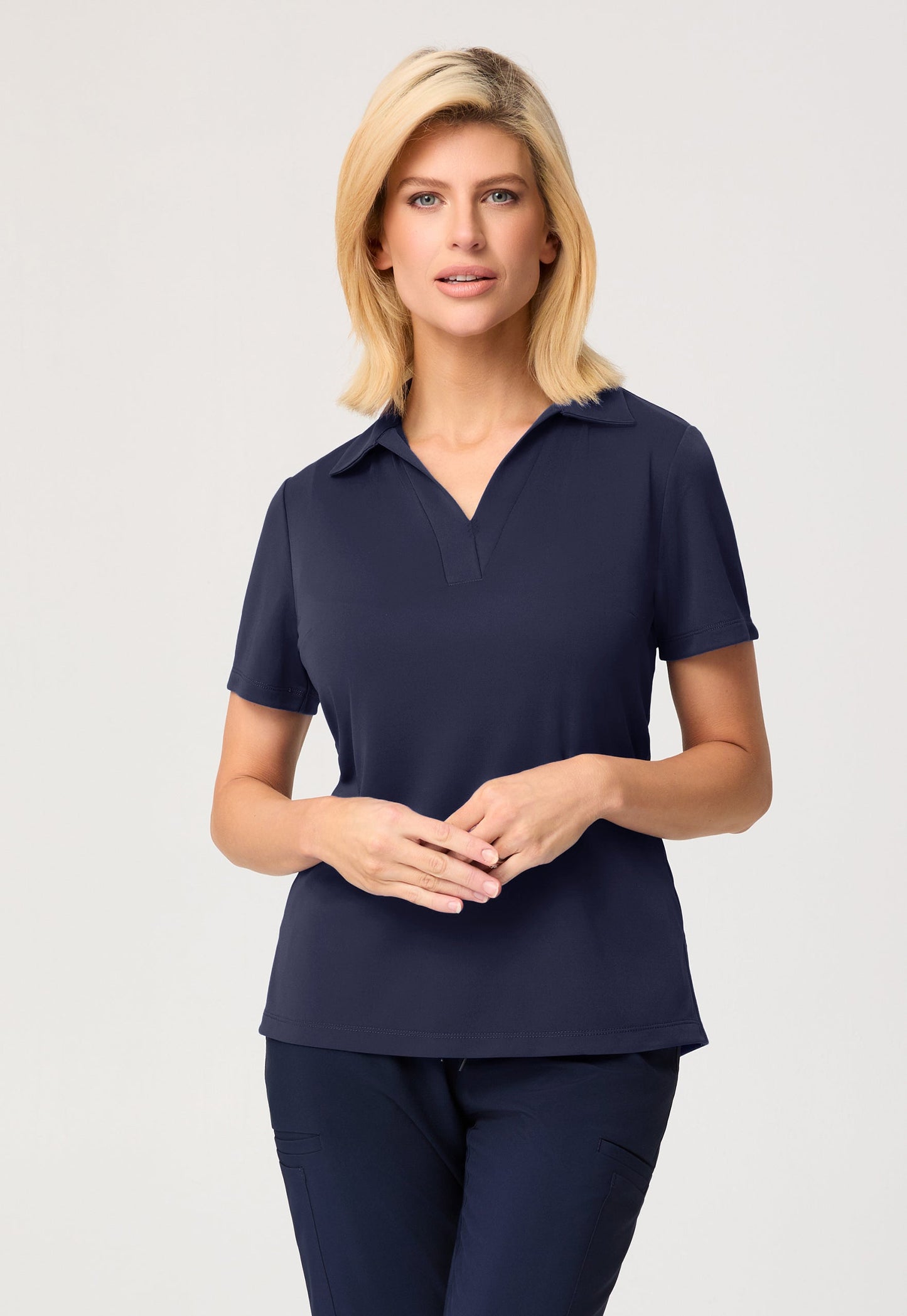 City Collection Ella S/Slv Detail Polo Top W/Side Splits(2274)
