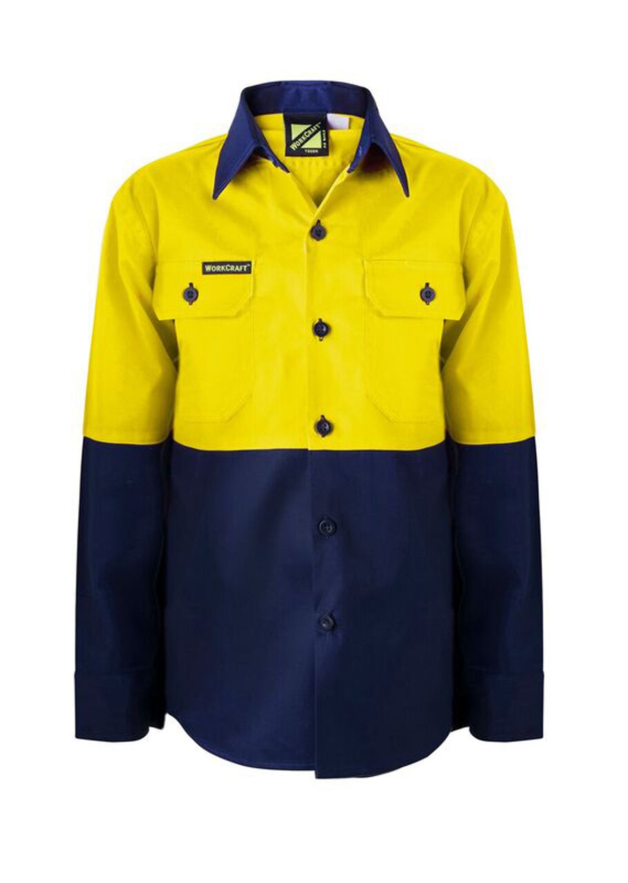 Workcraft Kids Hi Vis Cotton Shirt-ls (WSK127)