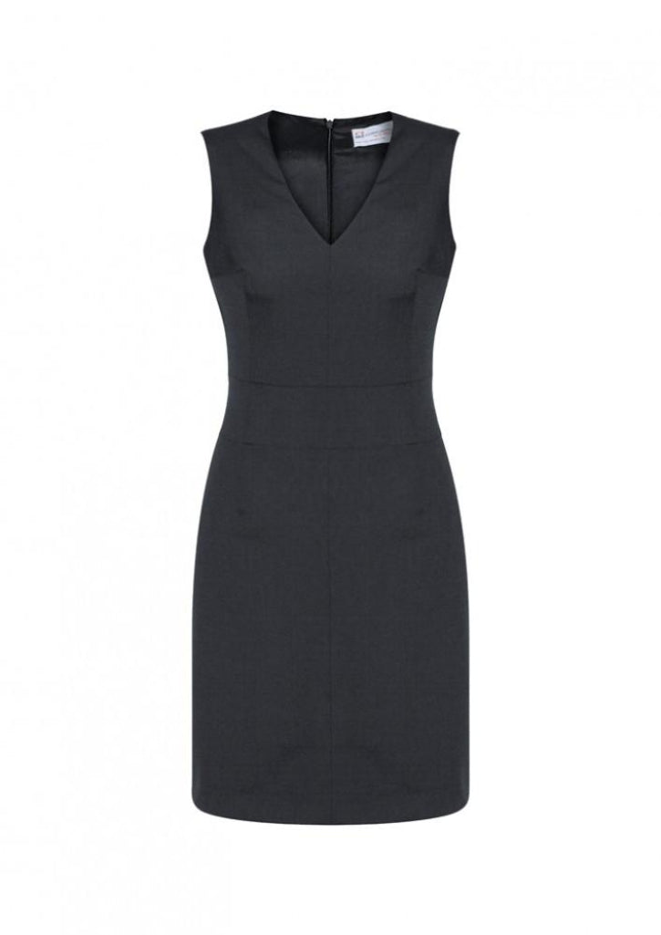 Biz Corporate Womens Cool Stretch Sleeveless V-Neck Dress (30121)-Clearance