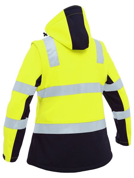 Bisley Women's Taped Two Tone Hi Vis 3-In-1 Soft Shell Jacket (BJL6078T)