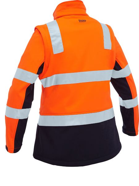 Bisley Women's Taped Two Tone Hi Vis 3-In-1 Soft Shell Jacket (BJL6078T)