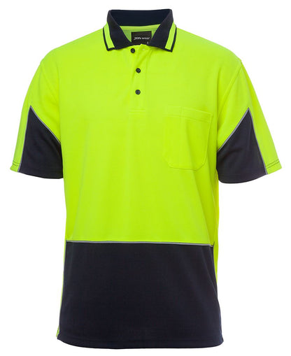 JB's Wear-JB's Hi Vis S/S Gap Polo-Lime/Navy / XS-Uniform Wholesalers - 2
