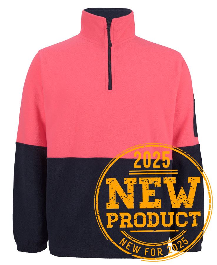 JBs Wear Hi Vis 1/2 Zip Polar Fleece - Adults (6HVPF)