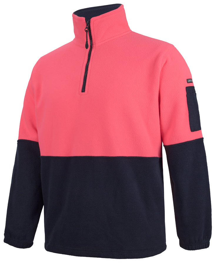 JBs Wear Hi Vis 1/2 Zip Polar Fleece - Adults (6HVPF)