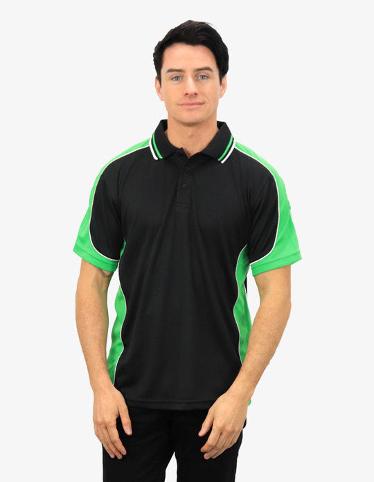 Be Seen Men's Polo Shirt With Striped Collar 1st( 10 Color All Black ) (BSP15)