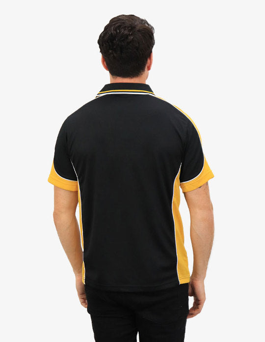 Be Seen Men's Polo Shirt With Striped Collar 1st( 10 Color All Black ) (BSP15)