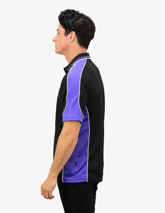 Be Seen Men's Polo Shirt With Striped Collar 1st( 10 Color All Black ) (BSP15)