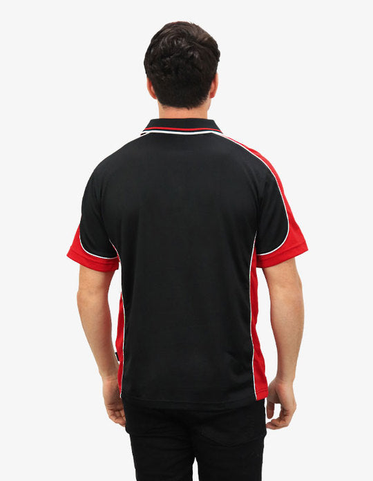 Be Seen Men's Polo Shirt With Striped Collar 1st( 10 Color All Black ) (BSP15)