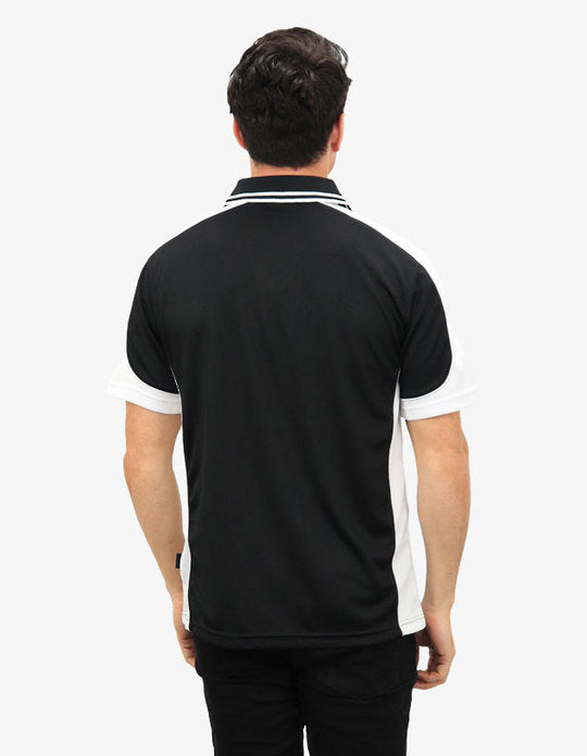 Be Seen Men's Polo Shirt With Striped Collar 1st( 10 Color All Black ) (BSP15)