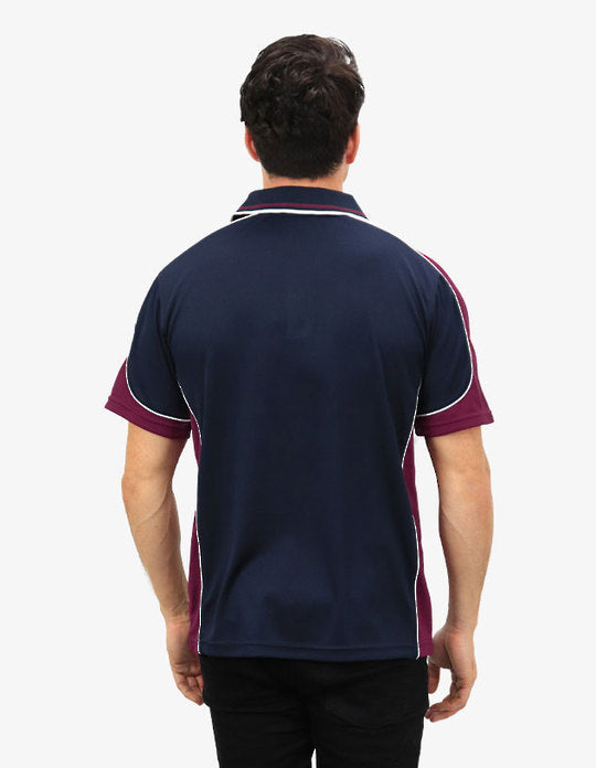 Be Seen Men's Polo Shirt With Striped Collar (BSP15)