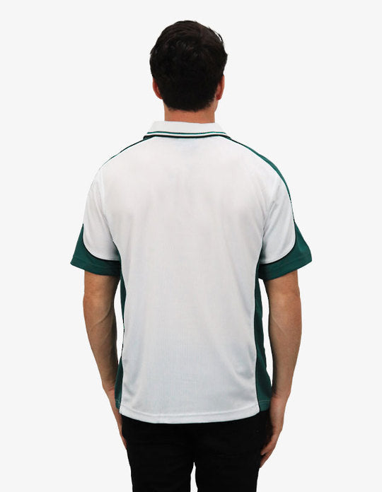 Be Seen Men's Polo Shirt With Striped Collar 7th( 9 Color All White ) (BSP15)