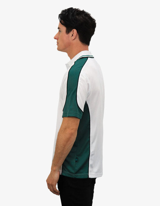 Be Seen Men's Polo Shirt With Striped Collar 7th( 9 Color All White ) (BSP15)