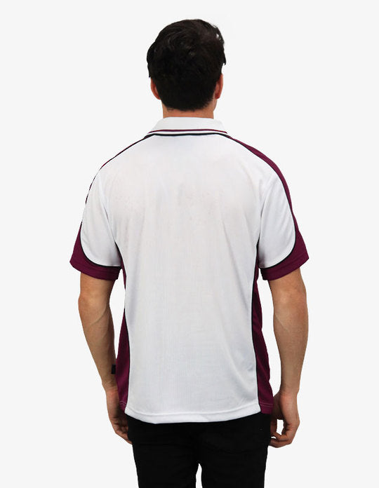 Be Seen Men's Polo Shirt With Striped Collar 7th( 9 Color All White ) (BSP15)