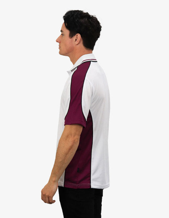 Be Seen Men's Polo Shirt With Striped Collar 7th( 9 Color All White ) (BSP15)