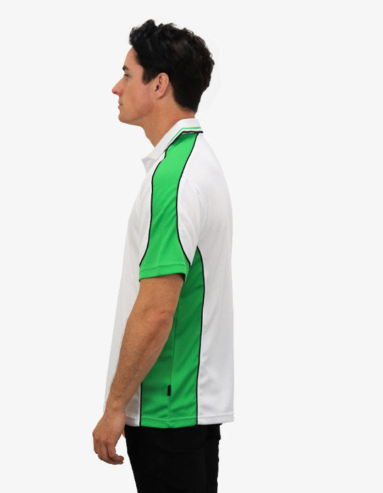 Be Seen Men's Polo Shirt With Striped Collar 7th( 9 Color All White ) (BSP15)
