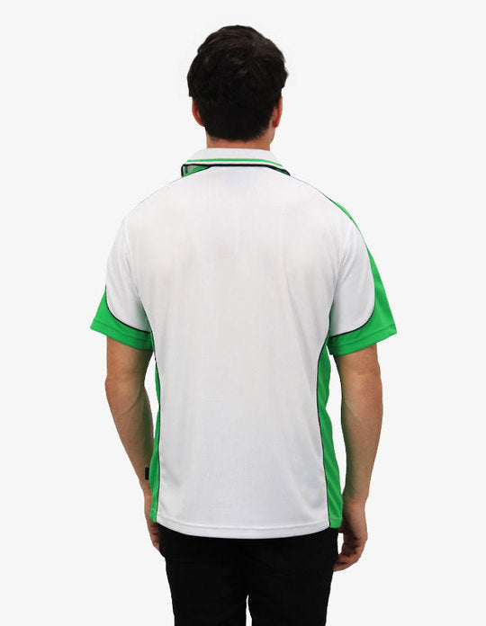 Be Seen Men's Polo Shirt With Striped Collar 7th( 9 Color All White ) (BSP15)