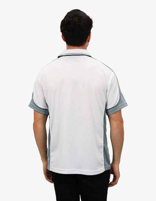 Be Seen Men's Polo Shirt With Striped Collar 7th( 9 Color All White ) (BSP15)