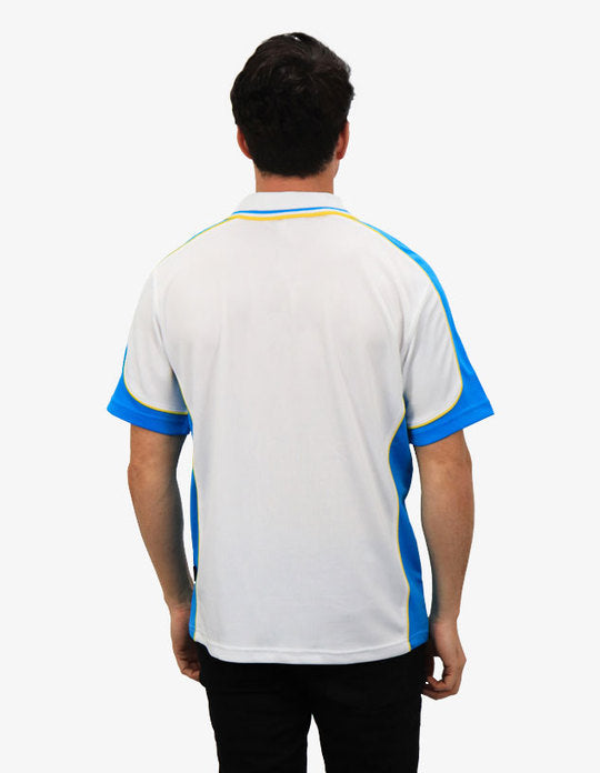 Be Seen Men's Polo Shirt With Striped Collar 7th( 9 Color All White ) (BSP15)