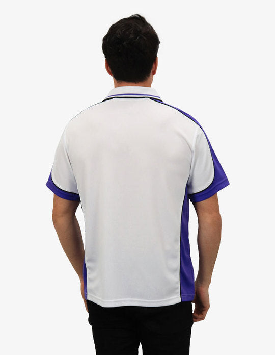 Be Seen Men's Polo Shirt With Striped Collar 7th( 9 Color All White ) (BSP15)