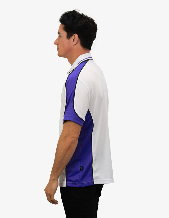 Be Seen Men's Polo Shirt With Striped Collar 7th( 9 Color All White ) (BSP15)