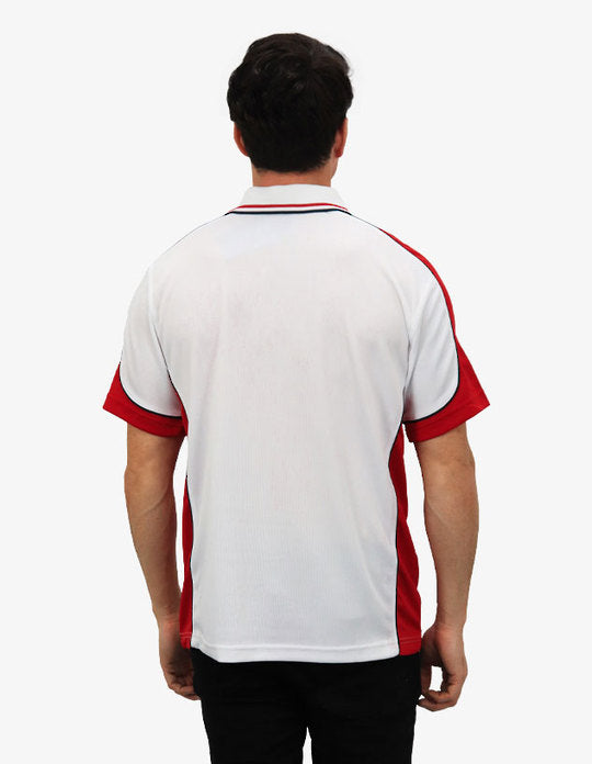 Be Seen Men's Polo Shirt With Striped Collar 7th( 9 Color All White ) (BSP15)