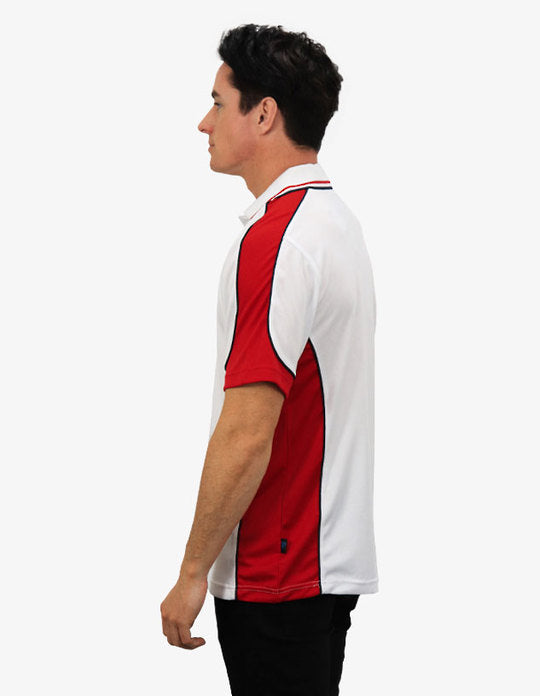 Be Seen Men's Polo Shirt With Striped Collar 7th( 9 Color All White ) (BSP15)