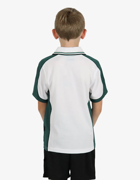 Be Seen Kids Polo Shirt With Striped Collar 5th( 9 White Color ) (BSP16K)