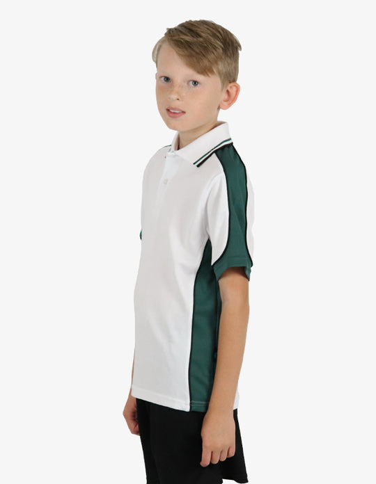 Be Seen Kids Polo Shirt With Striped Collar 5th( 9 White Color ) (BSP16K)