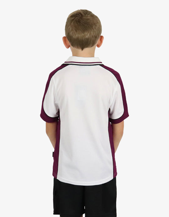 Be Seen Kids Polo Shirt With Striped Collar 5th( 9 White Color ) (BSP16K)