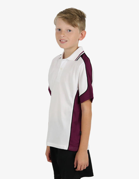 Be Seen Kids Polo Shirt With Striped Collar 5th( 9 White Color ) (BSP16K)