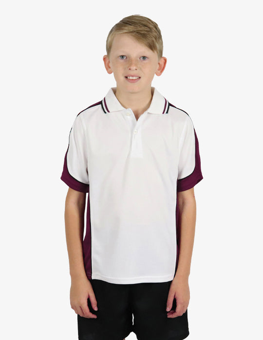 Be Seen Kids Polo Shirt With Striped Collar 5th( 9 White Color ) (BSP16K)
