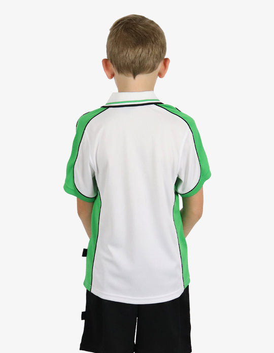 Be Seen Kids Polo Shirt With Striped Collar 5th( 9 White Color ) (BSP16K)