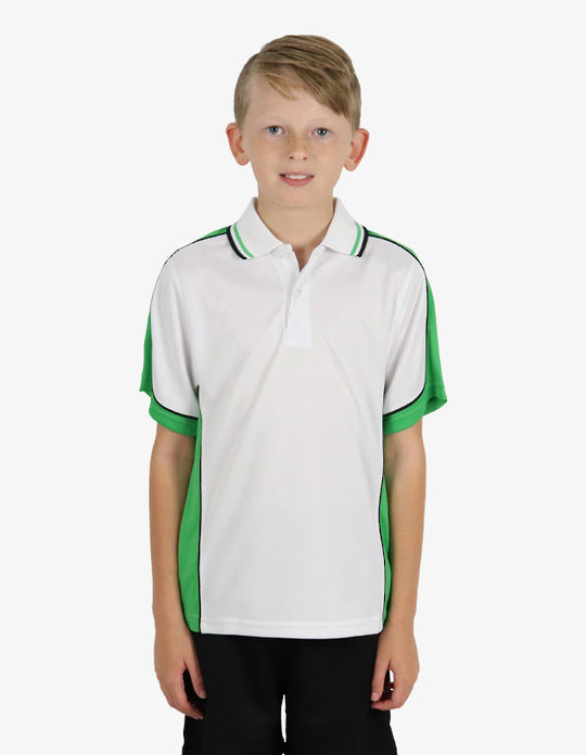 Be Seen Kids Polo Shirt With Striped Collar 5th( 9 White Color ) (BSP16K)