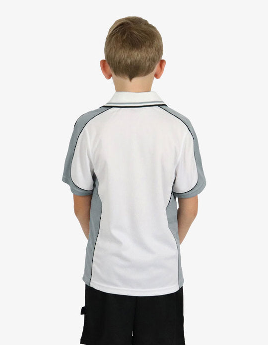 Be Seen Kids Polo Shirt With Striped Collar 5th( 9 White Color ) (BSP16K)