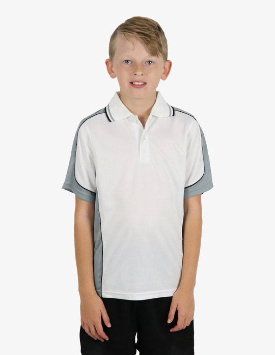 Be Seen Kids Polo Shirt With Striped Collar 5th( 9 White Color ) (BSP16K)