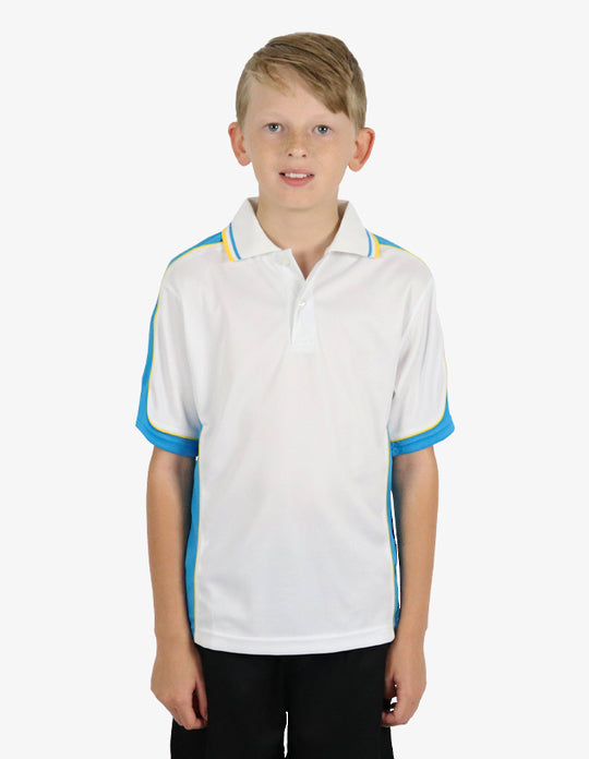 Be Seen Kids Polo Shirt With Striped Collar 5th( 9 White Color ) (BSP16K)