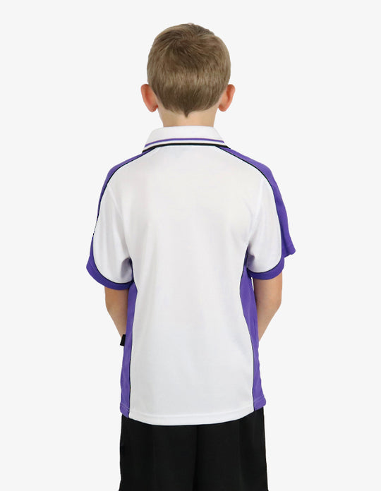 Be Seen Kids Polo Shirt With Striped Collar 5th( 9 White Color ) (BSP16K)