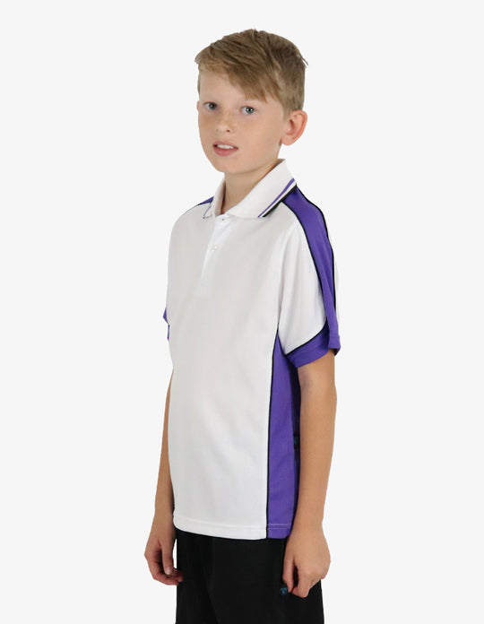Be Seen Kids Polo Shirt With Striped Collar 5th( 9 White Color ) (BSP16K)