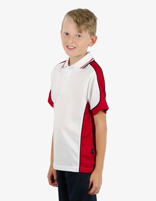 Be Seen Kids Polo Shirt With Striped Collar 5th( 9 White Color ) (BSP16K)