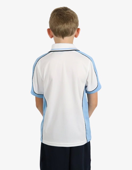 Be Seen Kids Polo Shirt With Striped Collar 5th( 9 White Color ) (BSP16K)