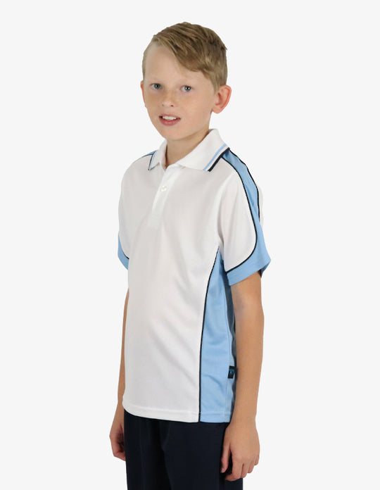 Be Seen Kids Polo Shirt With Striped Collar 5th( 9 White Color ) (BSP16K)
