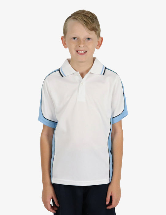 Be Seen Kids Polo Shirt With Striped Collar 5th( 9 White Color ) (BSP16K)