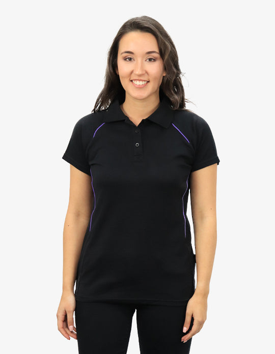 Be Seen Ladies Polo Shirt With Contrast Piping (BSP36L)