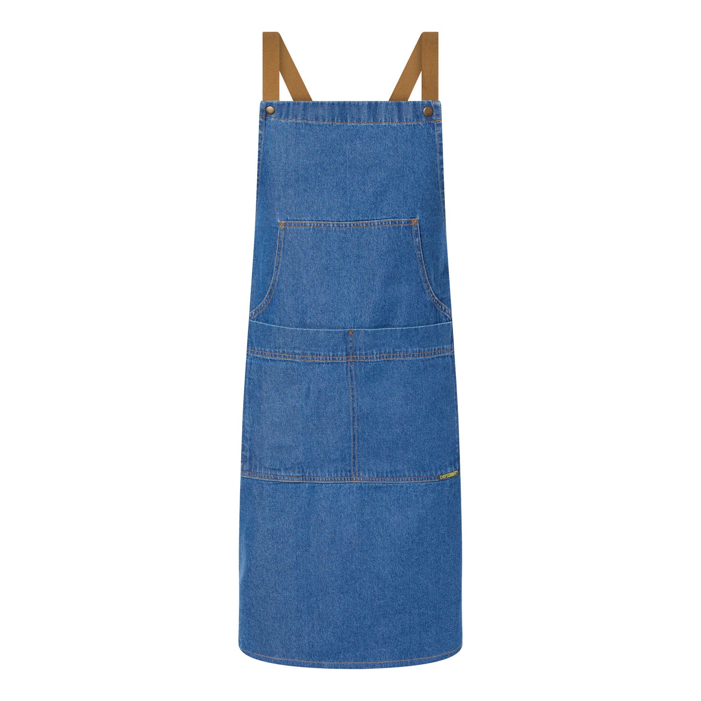Chefscraft Denim Bib Apron With Pouch Pkt (CA033)