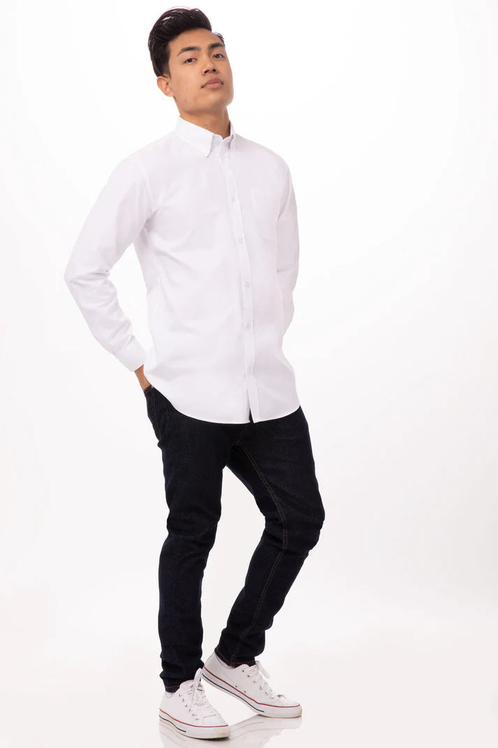 Chef Works Oxford Men's Dress Shirt-White (D500)